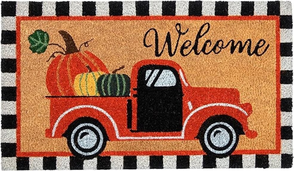 fall themed truck door mat
