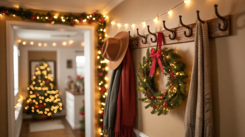 festive coat rack display
