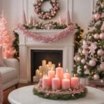 festive pink christmas decorations