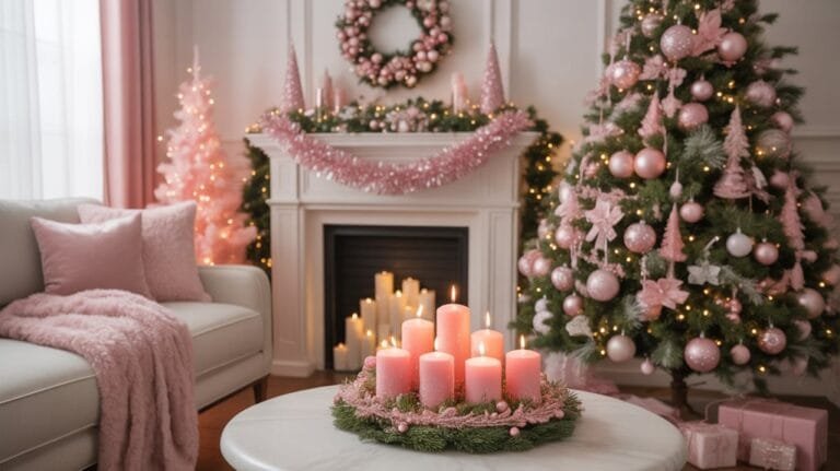 festive pink christmas decorations