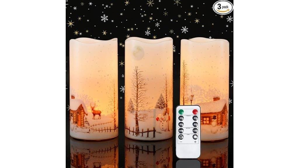 flameless christmas candle set