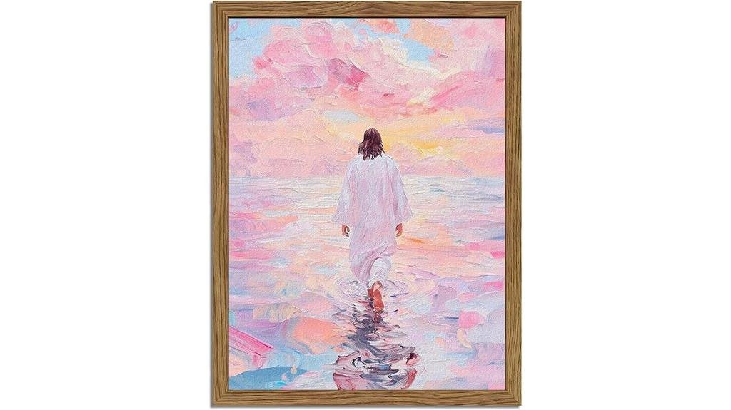 framed pink jesus art