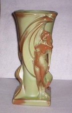 Frankoma Pottery Gerald Smith Vase with Nudes Prairie Green #532 LE