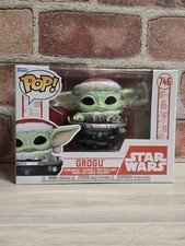 Funko Pop Star Wars Mandalorian GROGU THE CHILD. Holiday Santa suite. Rare Find