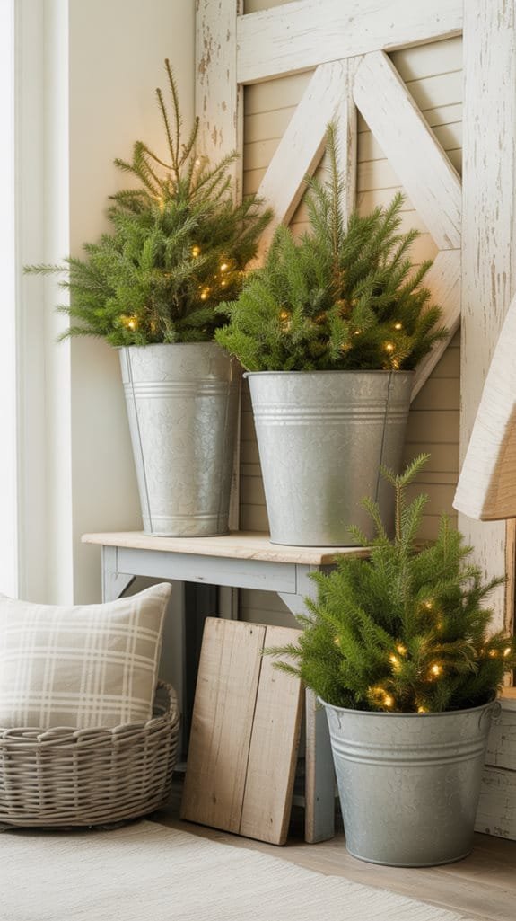 galvanized buckets for decor