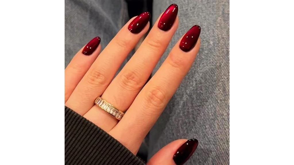 glamorous red glitter nails