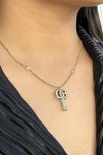 Gold Gucci Rhinestone GG Necklace