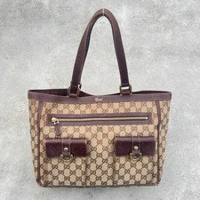Gucci | Authentic Vintage GG Monogram Canvas Brown Leather Shoulder Bag