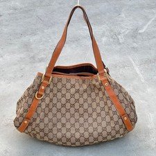 Gucci | Authentic Vintage GG Monogram Canvas Leather Beige Brown Shoulder Bag