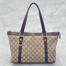 Gucci | Authentic Vintage Monogram GG Leather Canvas Brown Beige Shoulder Bag
