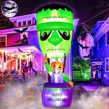 Halloween Decorations 8.2 Ft Halloween Inflatable Frankenstein Hot Air Balloo...