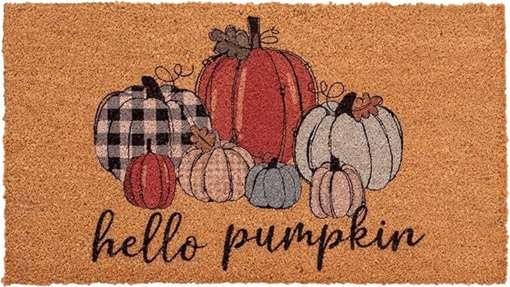 hello pumpkin door mat