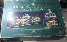 HOLIDAY EXPRESS Animated Christmas Train Set #380 1997 Tested & Works w/COA
