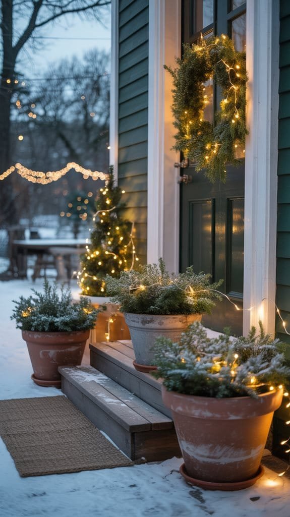 illuminated porch pot displays
