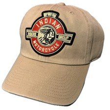 Indian Motorcycle Retro Custom 47 Brand Clean Up Adjustable Khaki Hat