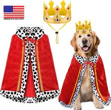 Large Dog Halloween Costumes Dog King Costumes Cape Crown for Medium Dogs Funny