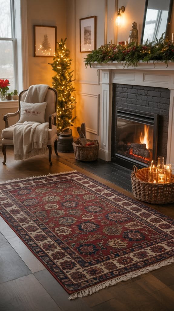 layered rugs for warmth