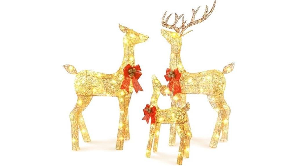 lighted christmas deer family