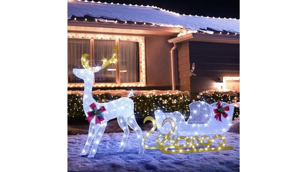 lighted reindeer sleigh decoration