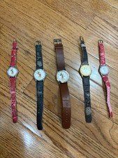 Lot Of 5 Vintage Disney Watches 3 Mickey 2 Minnie RARE VTG