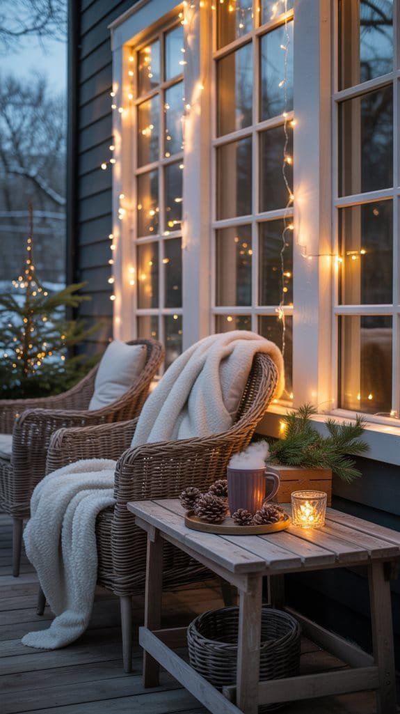 magical winter porch lighting