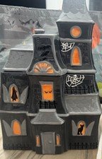 Martha Stewart Haunted House Ceramic Cookie Jar Halloween Decor 13" Tall Gray