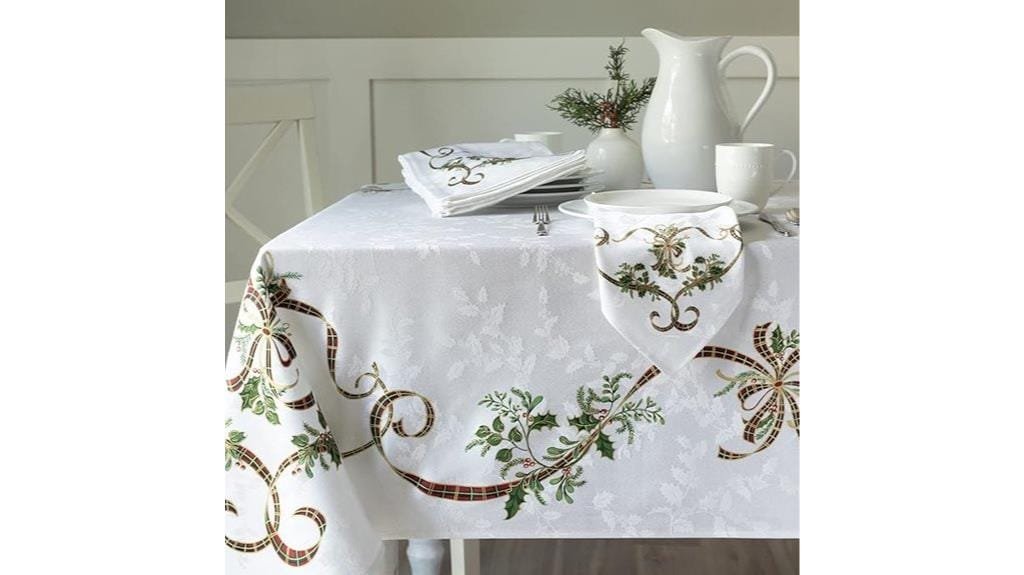 merry ribbons christmas tablecloth