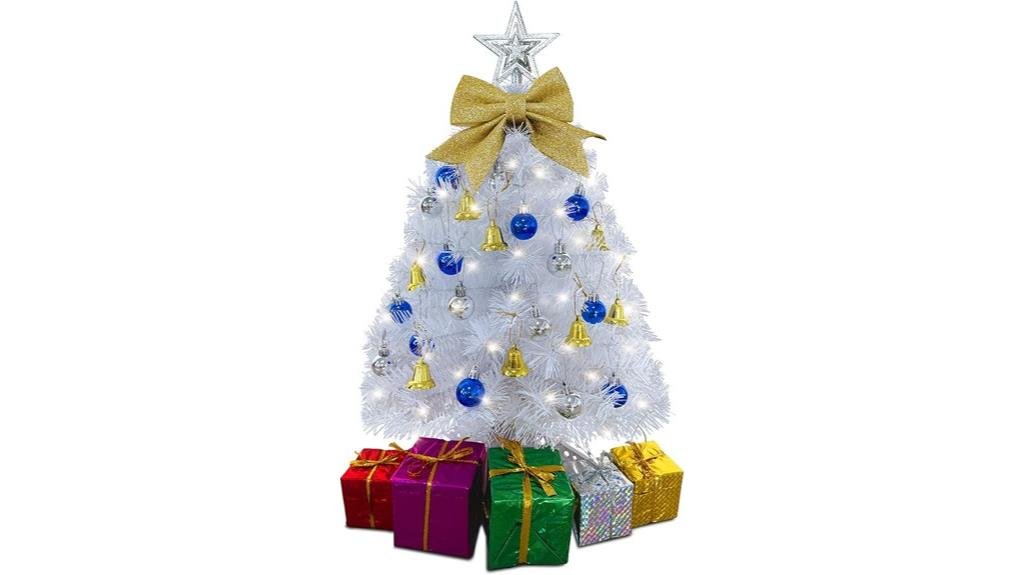 mini white christmas tree