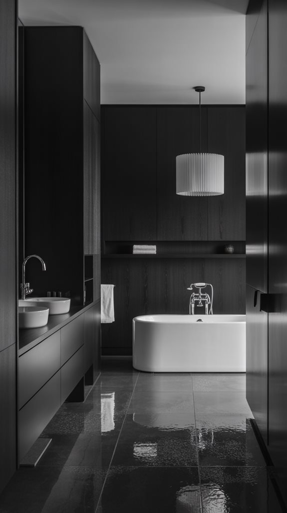 monochrome bathroom fixture elegance