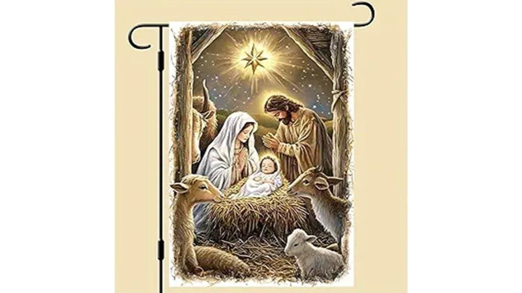 nativity scene outdoor flag