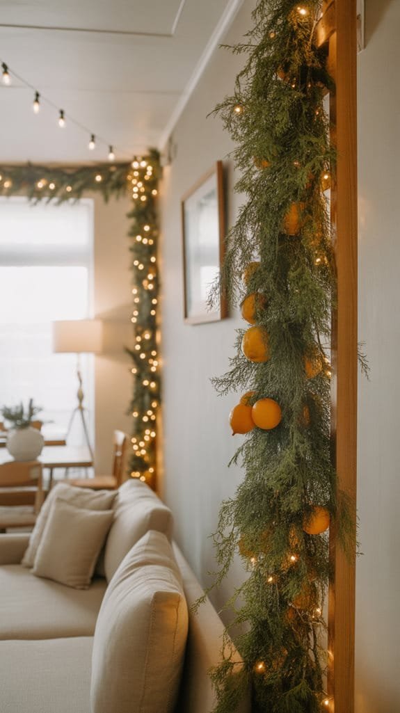 natural garlands with citrus