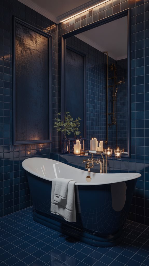 navy luxury bathroom design