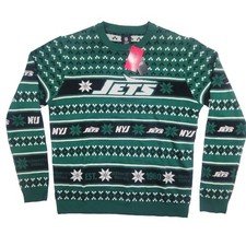 New York Jets NFL Ugly Christmas Sweater Mens XL Green Football Team Apparel