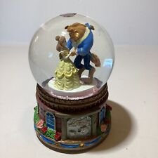 NWT Disney Beauty and the Beast Snow Globe Wonderland Music Co 6.5" Pink Snow