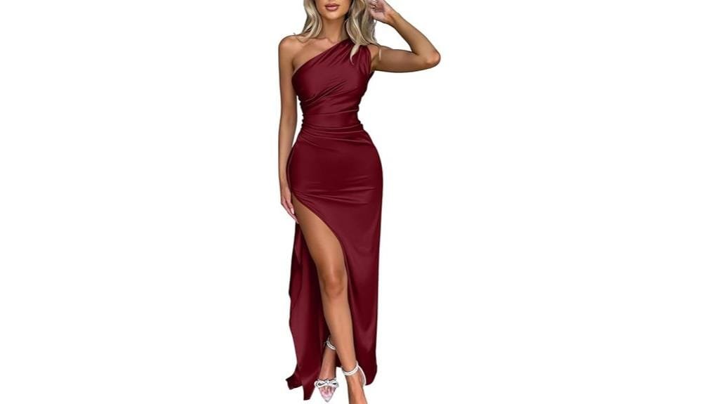 one shoulder maxi dress