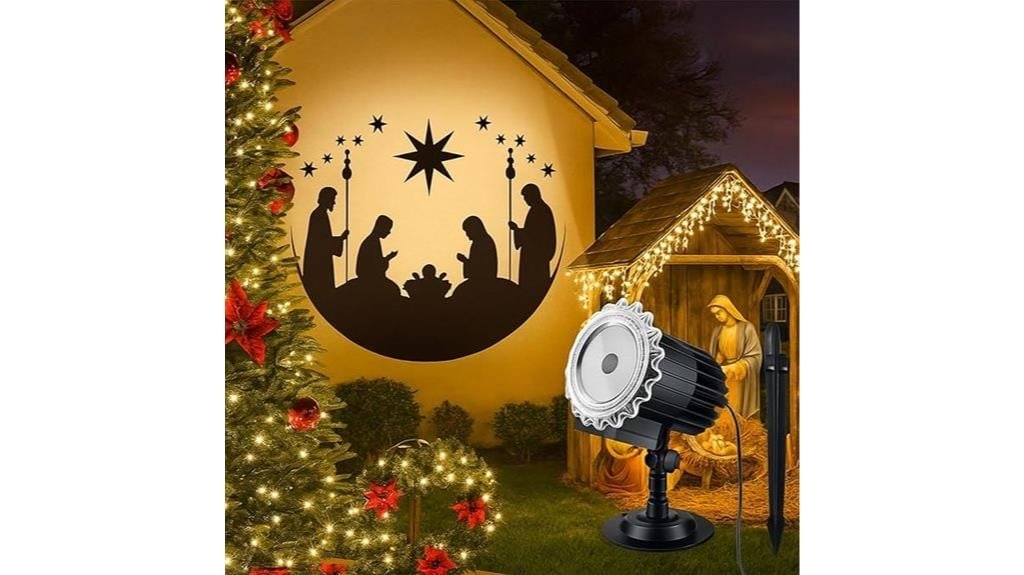 outdoor rotating nativity projector