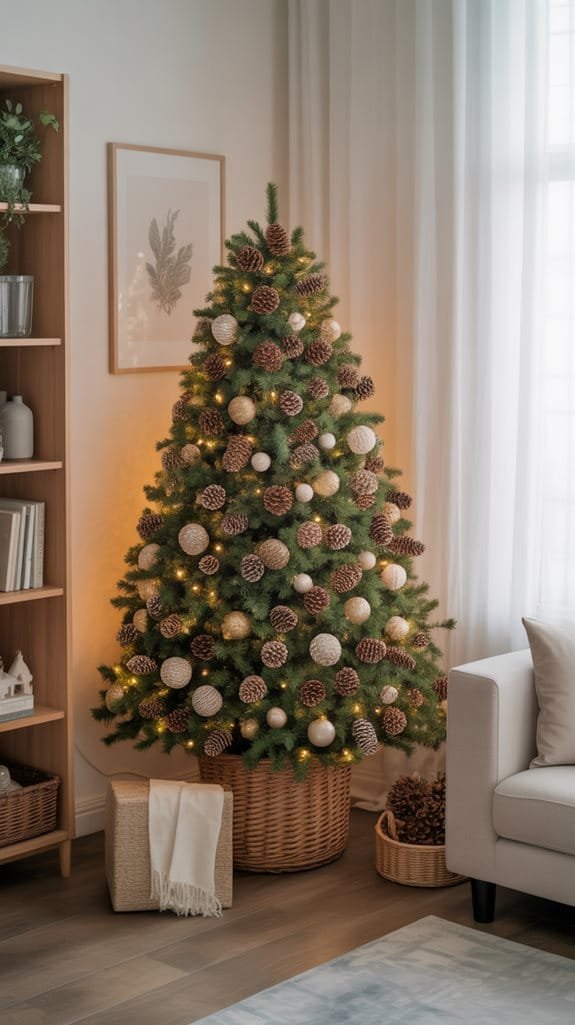 pinecone garlands and centerpieces
