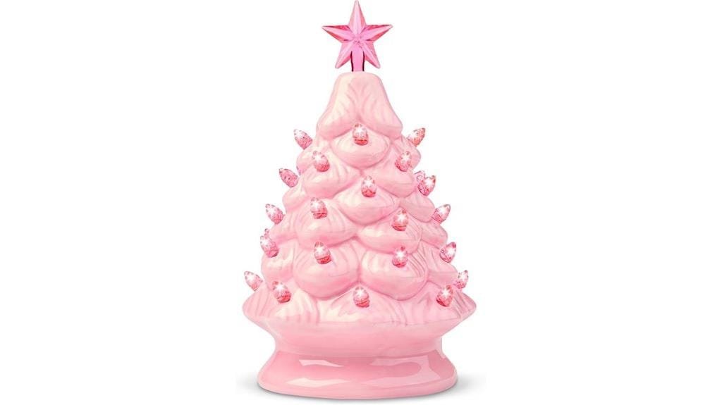 pink ceramic christmas tree
