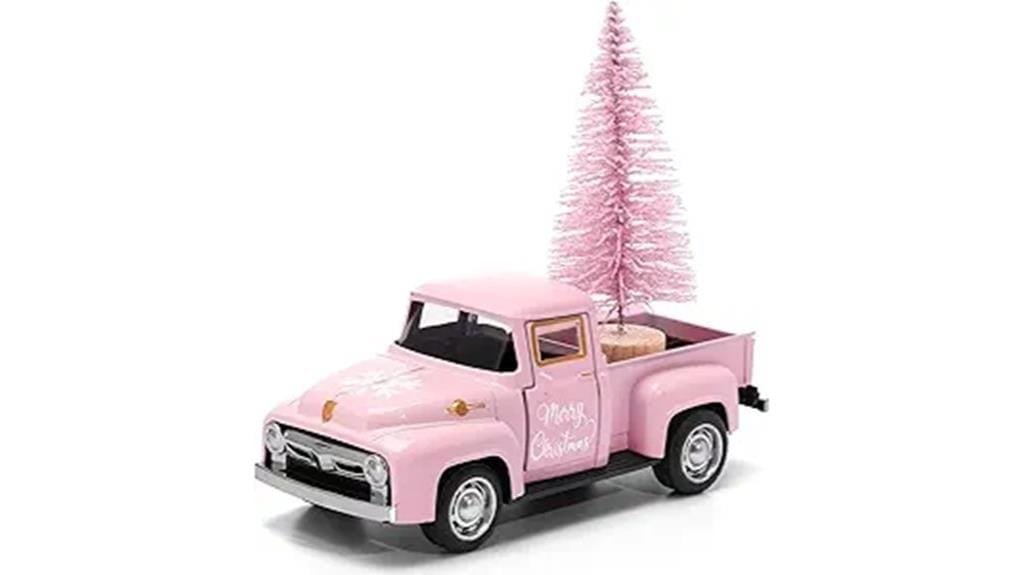pink christmas truck decor