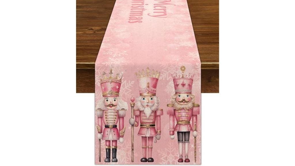 pink nutcracker table runner