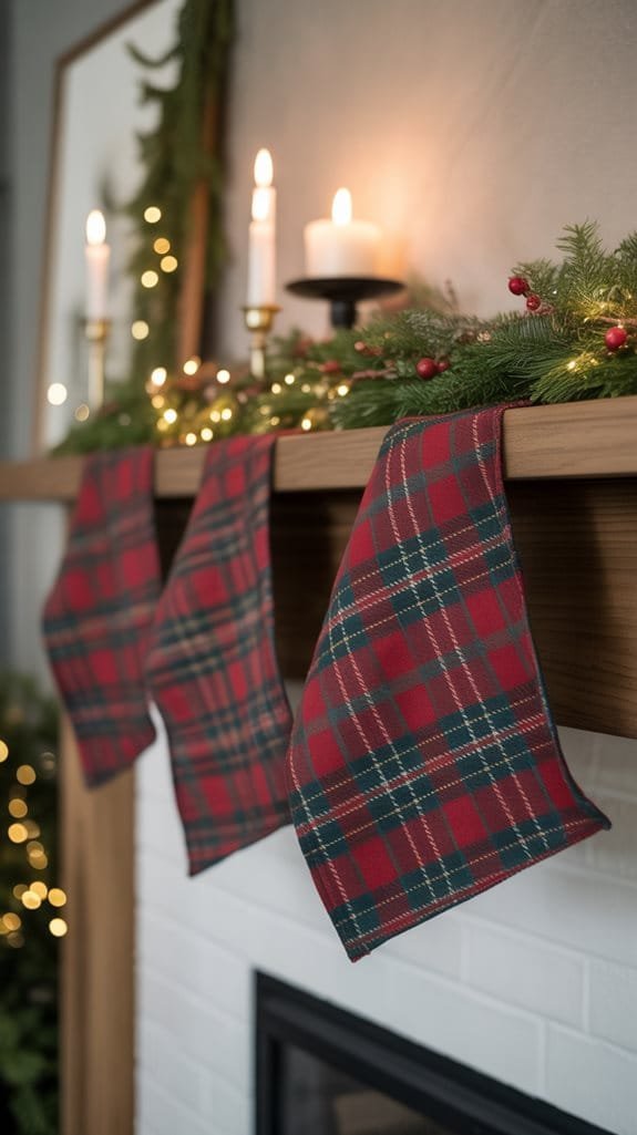 plaid runners enhance rustic aesthetics