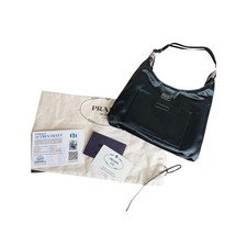 Prada Vintage Reversible Satin and Velvet Mini Shoulder Bag in Black