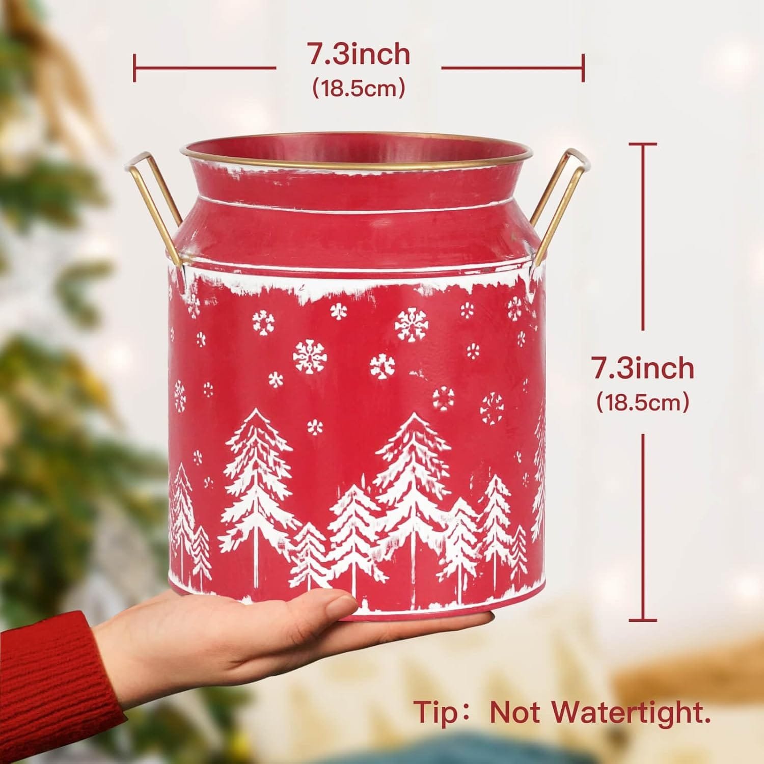 Putuo Decor Rustic Metal Milk Can Vase