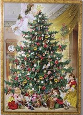 Quire Publishing-Christmas Advent Calendar- Vintage Tree Scene- Foil Accents