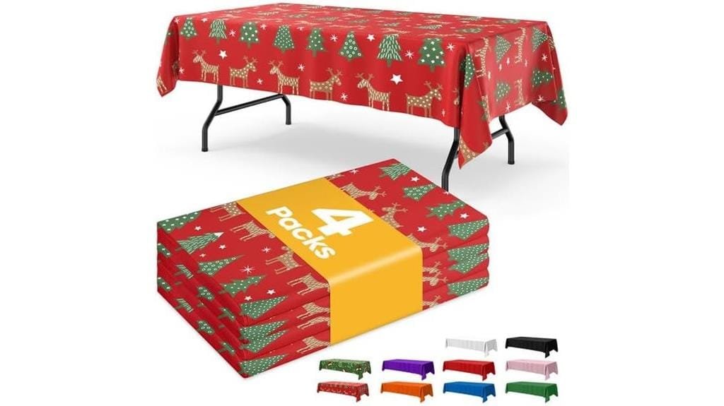 red plastic table covers