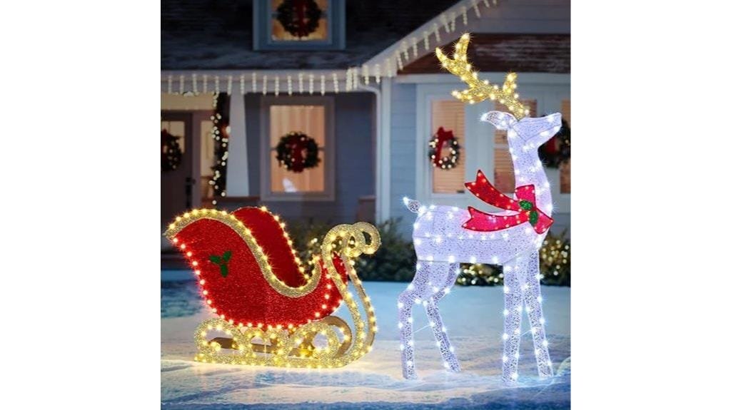 reindeer and sleigh decoration set