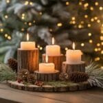 rustic christmas candle selection