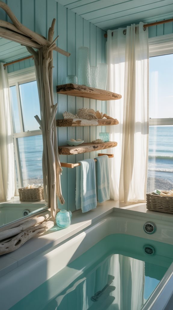 rustic coastal bathroom accents