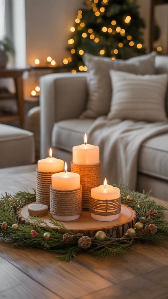 rustic elegance with votives