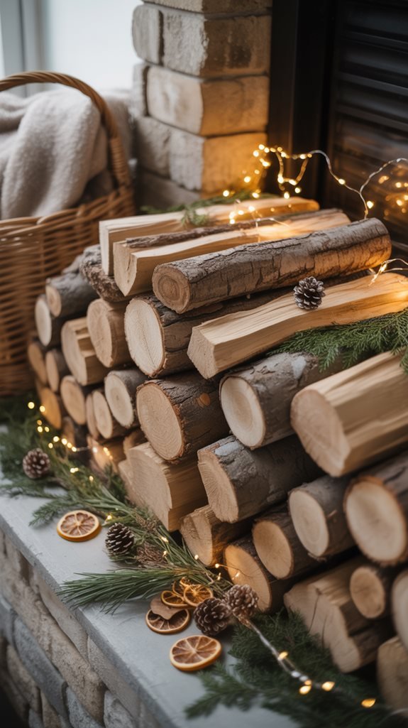 rustic fireplace decor idea